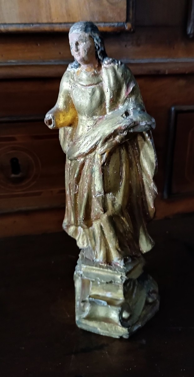 ancienne sculpture en bois doré-photo-3