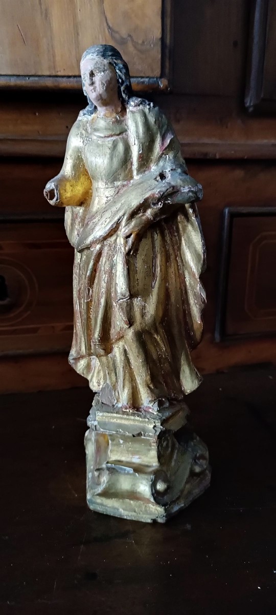 ancienne sculpture en bois doré-photo-4