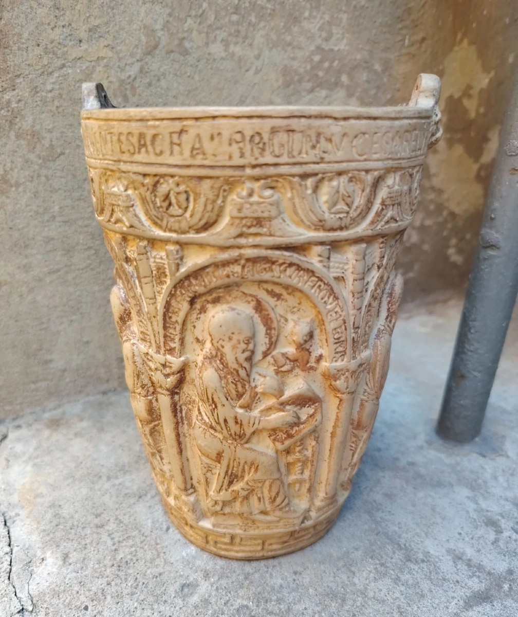 Liturgical Terracotta Bowl From Signa, Early 1900s-photo-2