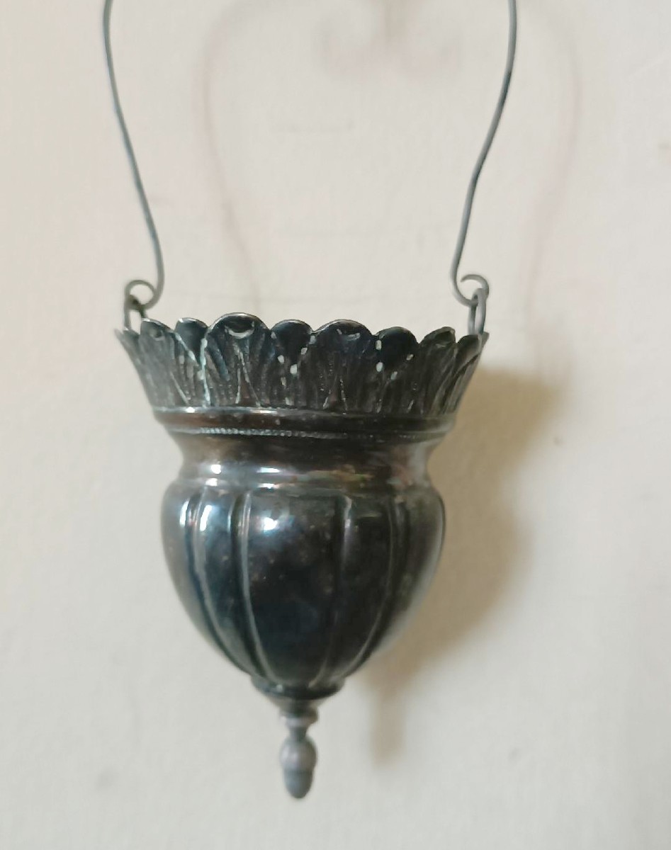 19th-century Italian Craftsmanship. Silver Holy Water Font With A Removable Basin.-photo-4