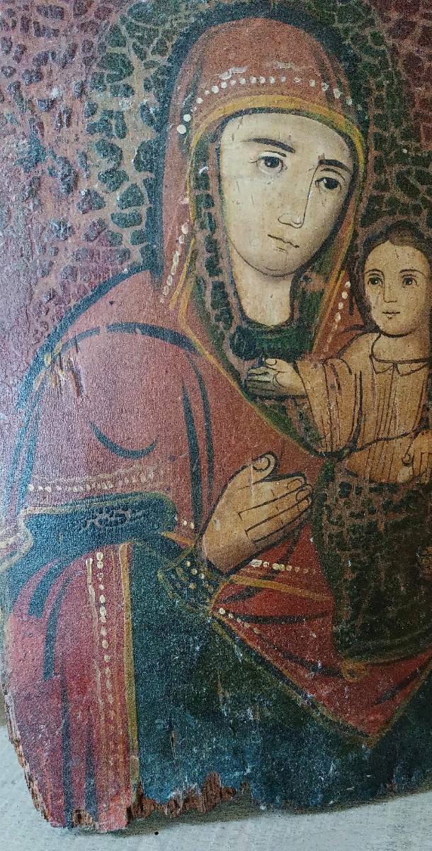Ancient Orthodox Icon Of The Virgin Odigitria-photo-1