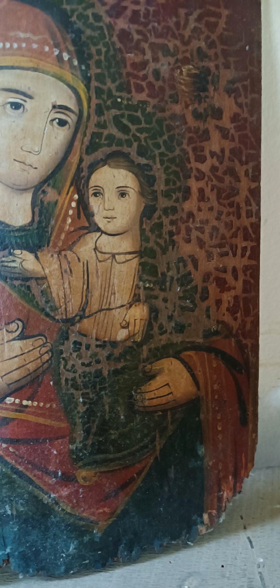 Ancient Orthodox Icon Of The Virgin Odigitria-photo-2