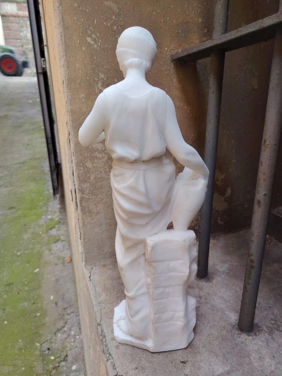SCULPTURE PREMIÈRE MOITIÉ DU XXE SIÈCLE ALBÈRE JEUNE PORTEUR D'EAU AU PUITS h.46 cm-photo-4