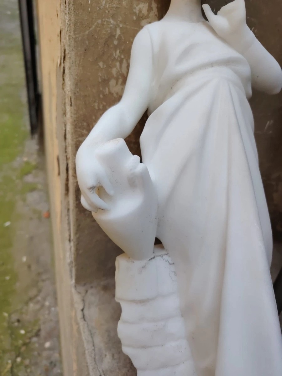 SCULPTURE PREMIÈRE MOITIÉ DU XXE SIÈCLE ALBÈRE JEUNE PORTEUR D'EAU AU PUITS h.46 cm-photo-7