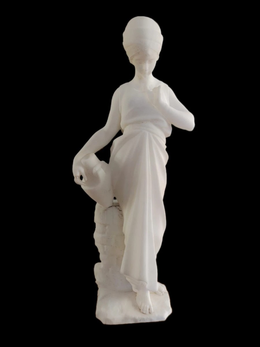 SCULPTURE PREMIÈRE MOITIÉ DU XXE SIÈCLE ALBÈRE JEUNE PORTEUR D'EAU AU PUITS h.46 cm