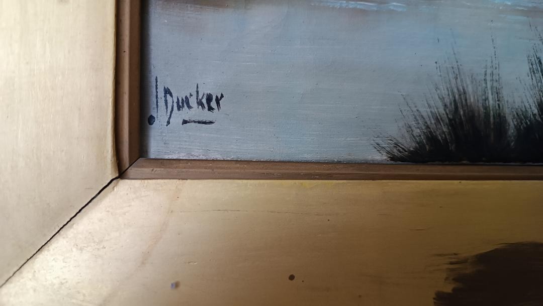 Peinture à l'huile sur toile ancienne, paysage écossais, JACK DUCKER-photo-3