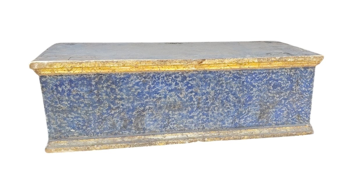 Antique Lacquered And Gilded Wooden Base. 18th Century, Italy-photo-3