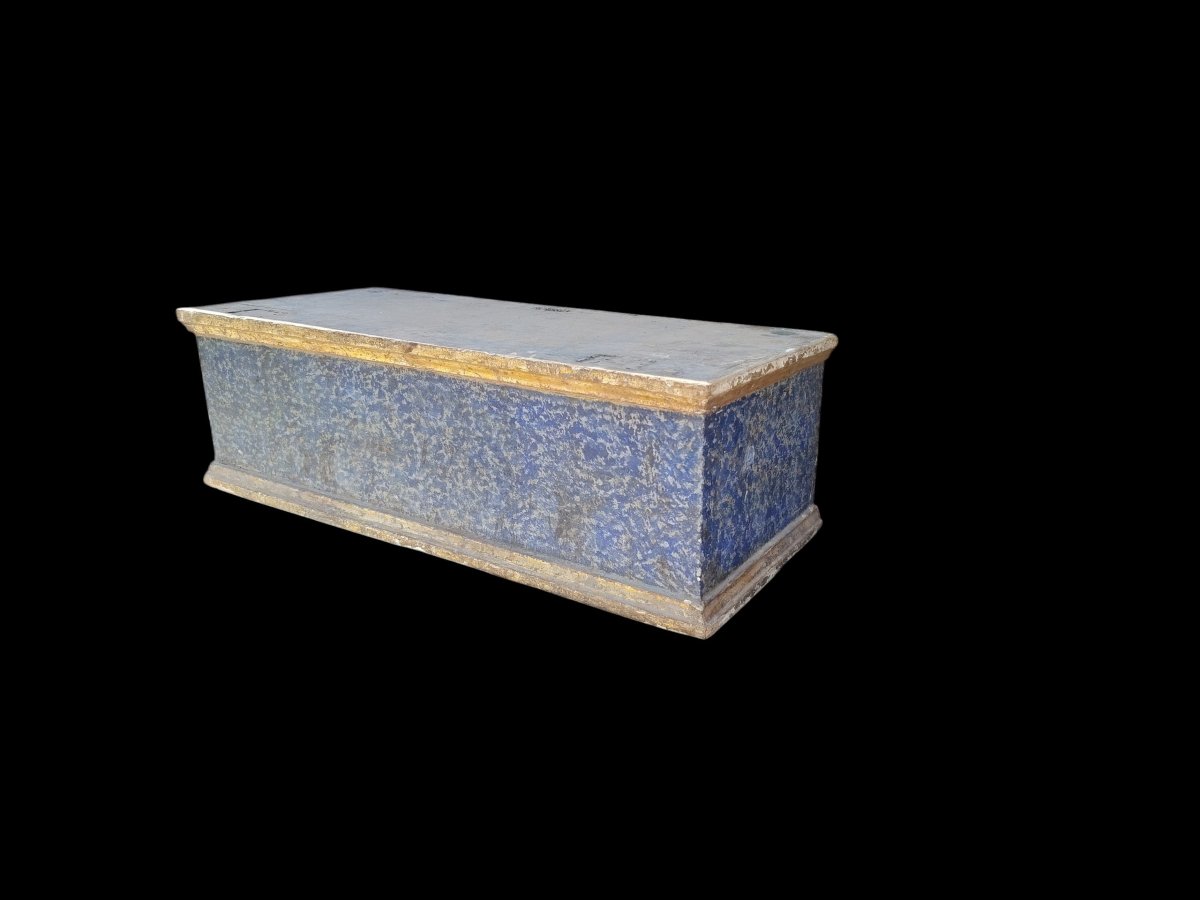 Antique Lacquered And Gilded Wooden Base. 18th Century, Italy-photo-1