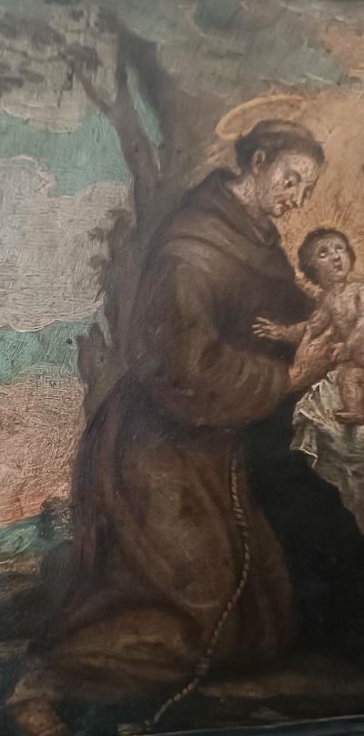 Oil Painting On Copper Depicting Saint Anthony Of Padua With The Child, Early 18th Century-photo-2