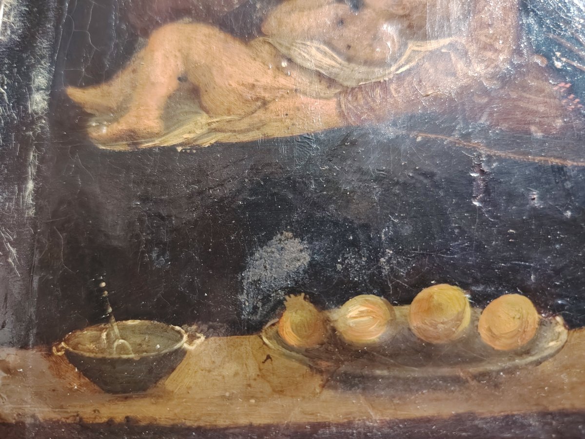 La Vierge au lait (Virgo Lactans), peinture sur cuivre du XVIIIe siècle (Italie)-photo-5