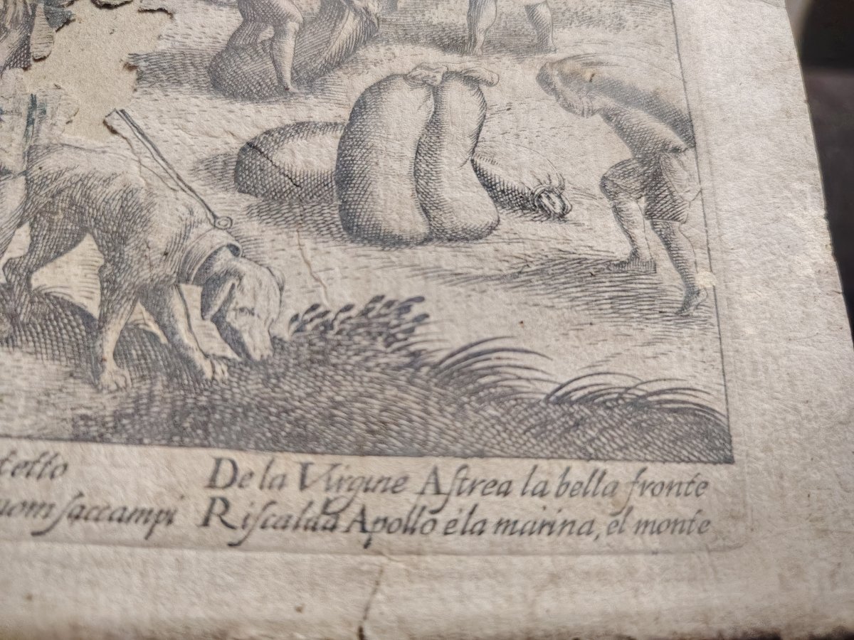 Etching On Laid Paper By Justus Sadeler, 17th Century-photo-2