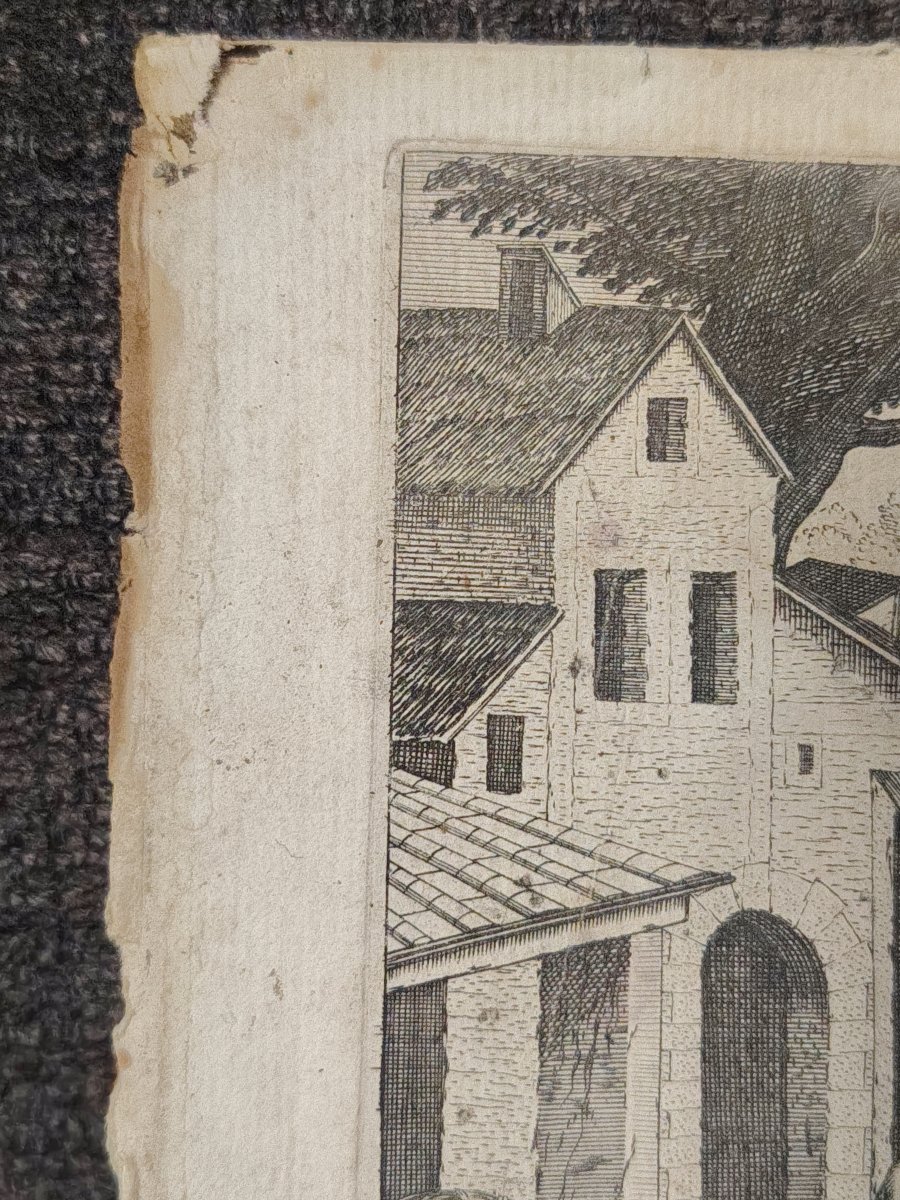 Etching On Laid Paper By Justus Sadeler, 17th Century-photo-1