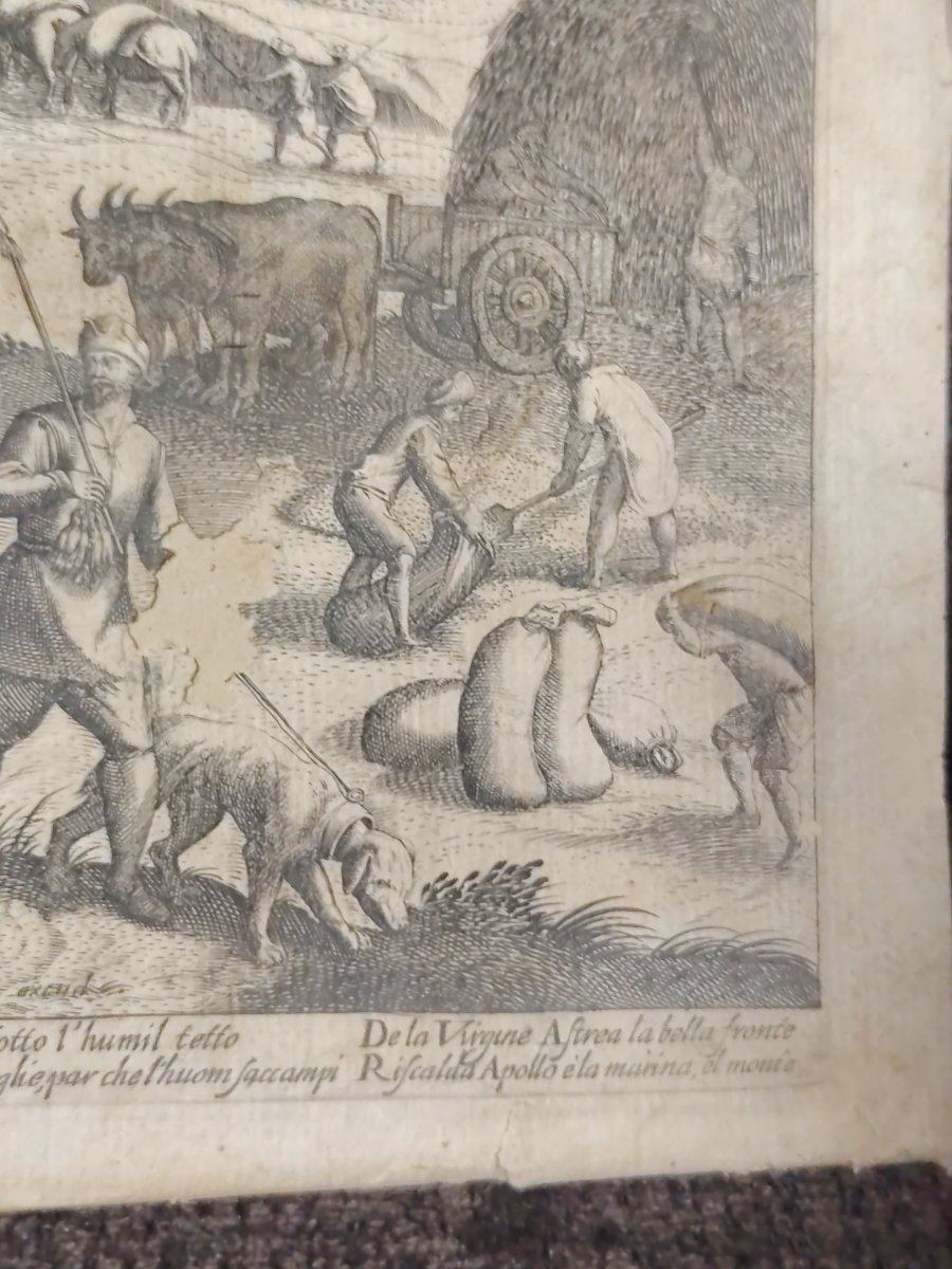 Etching On Laid Paper By Justus Sadeler, 17th Century-photo-2