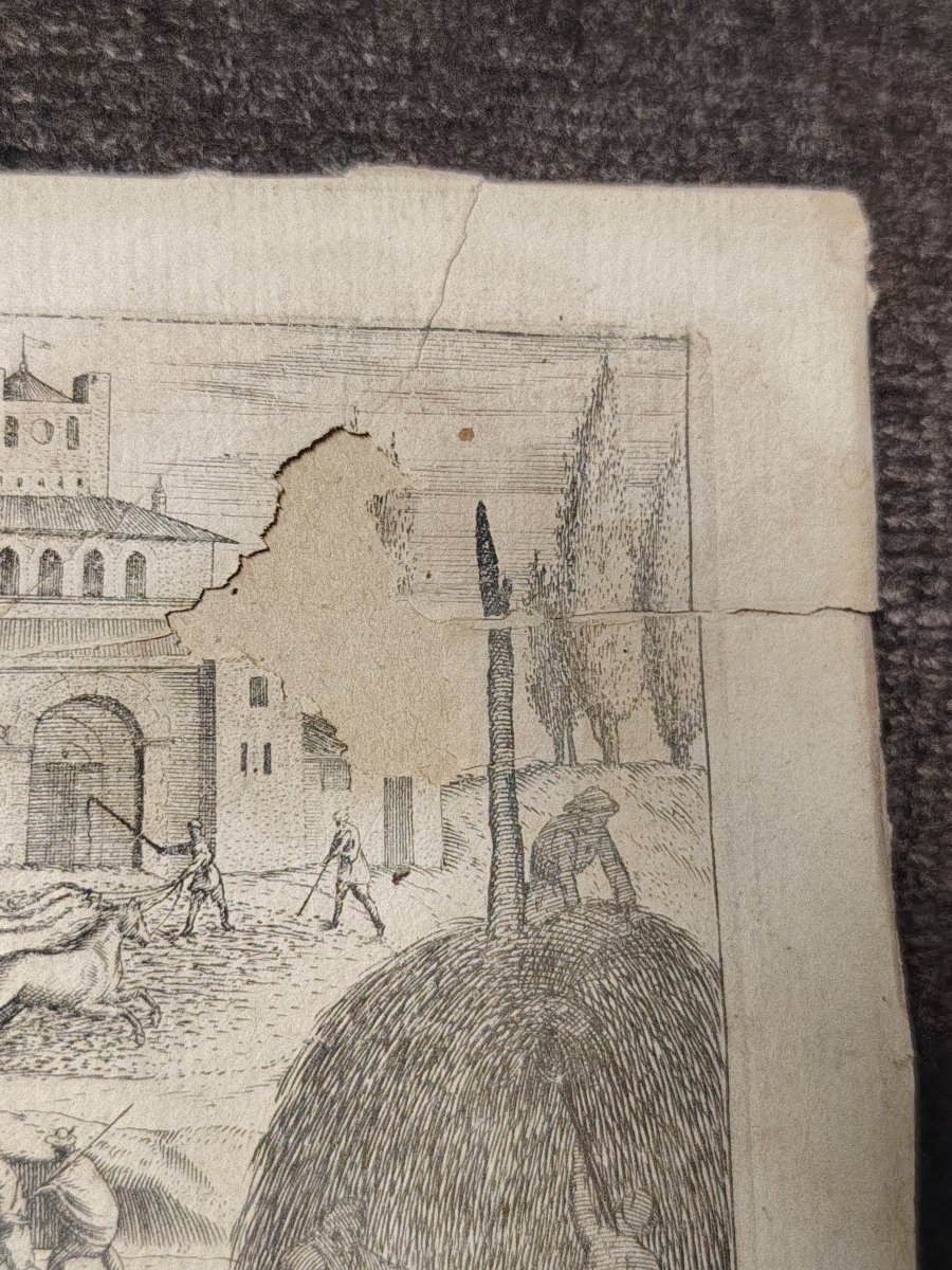 Etching On Laid Paper By Justus Sadeler, 17th Century-photo-3