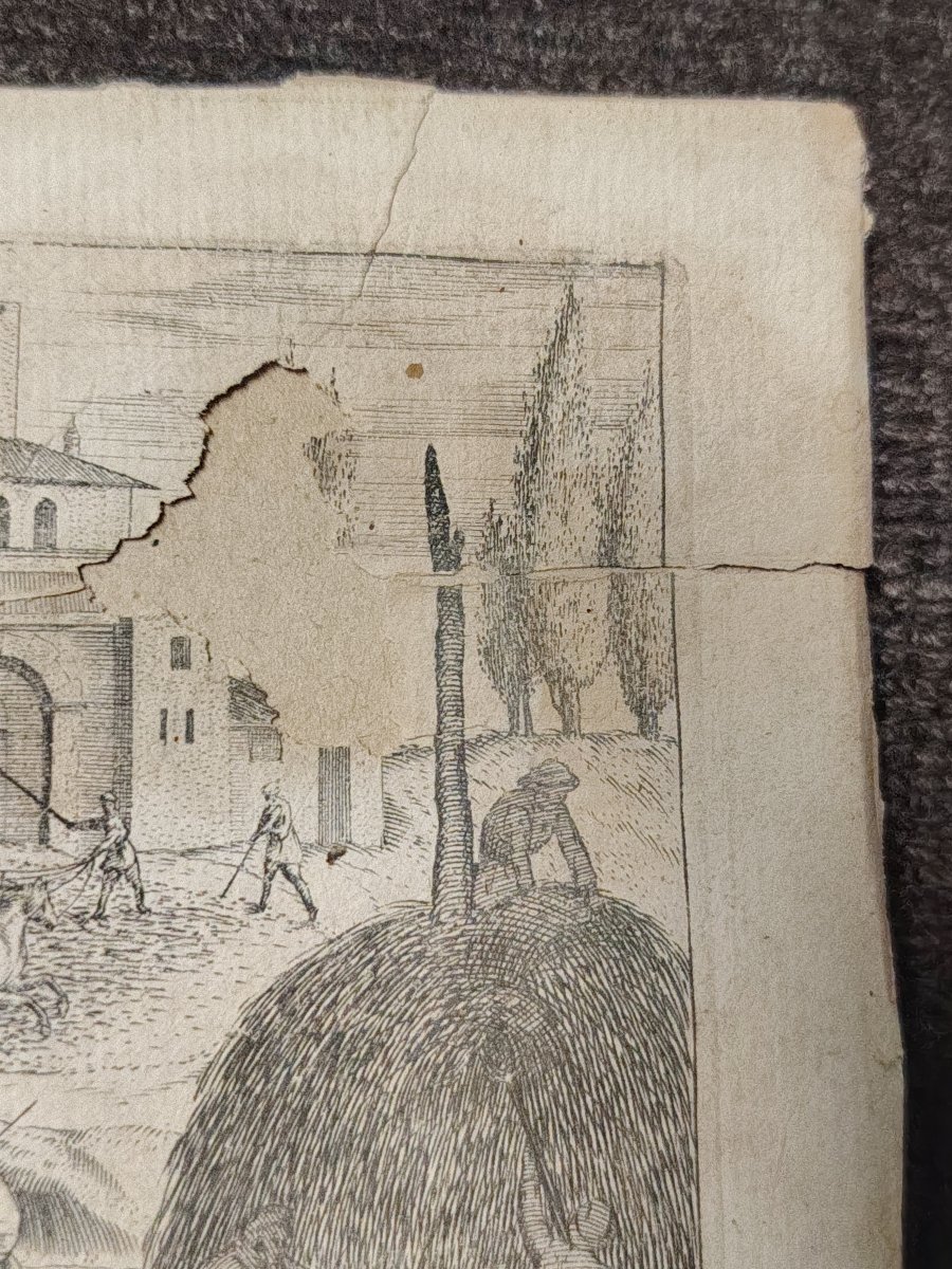 Etching On Laid Paper By Justus Sadeler, 17th Century-photo-7