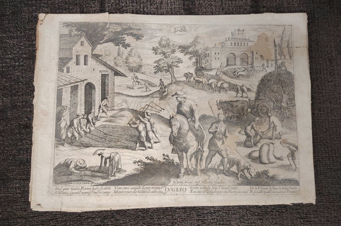 Etching On Laid Paper By Justus Sadeler, 17th Century