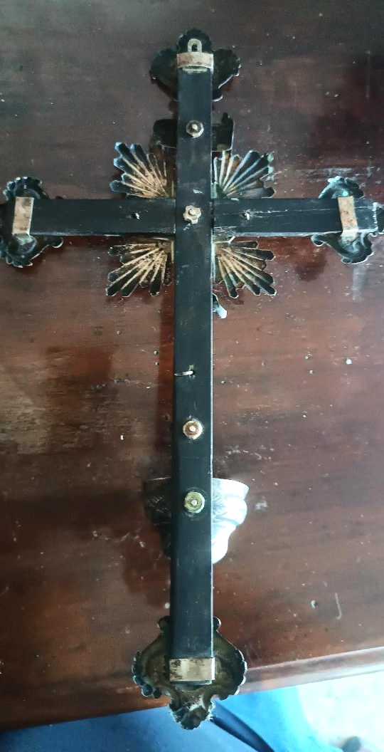 Antique Crucifix, Holy Water Stoup, In Silver, 19th Century Naples-photo-7