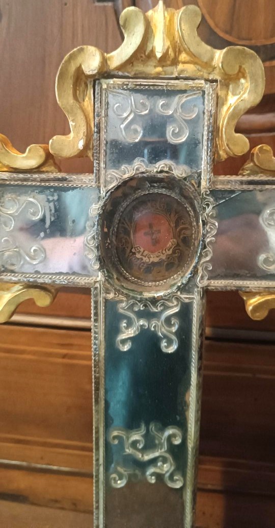 staurothèque antique, croix-reliquaire, relique de la Sainte Croix - Venise, XVIIIe siècle-h.40-photo-3