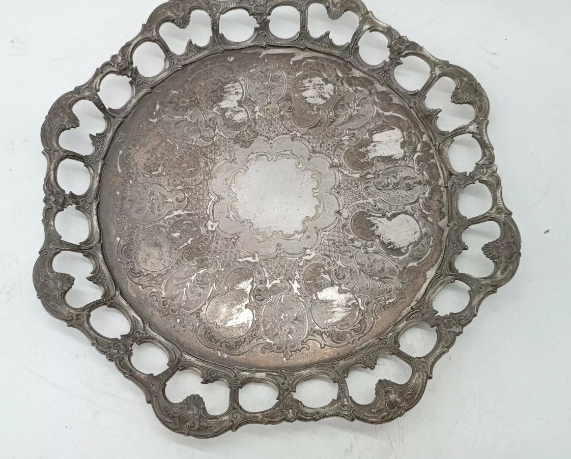 Tray With A Carafe And 6 Glasses, Made Of Glass And Silver-plated Metal, Late 19th Century-photo-7