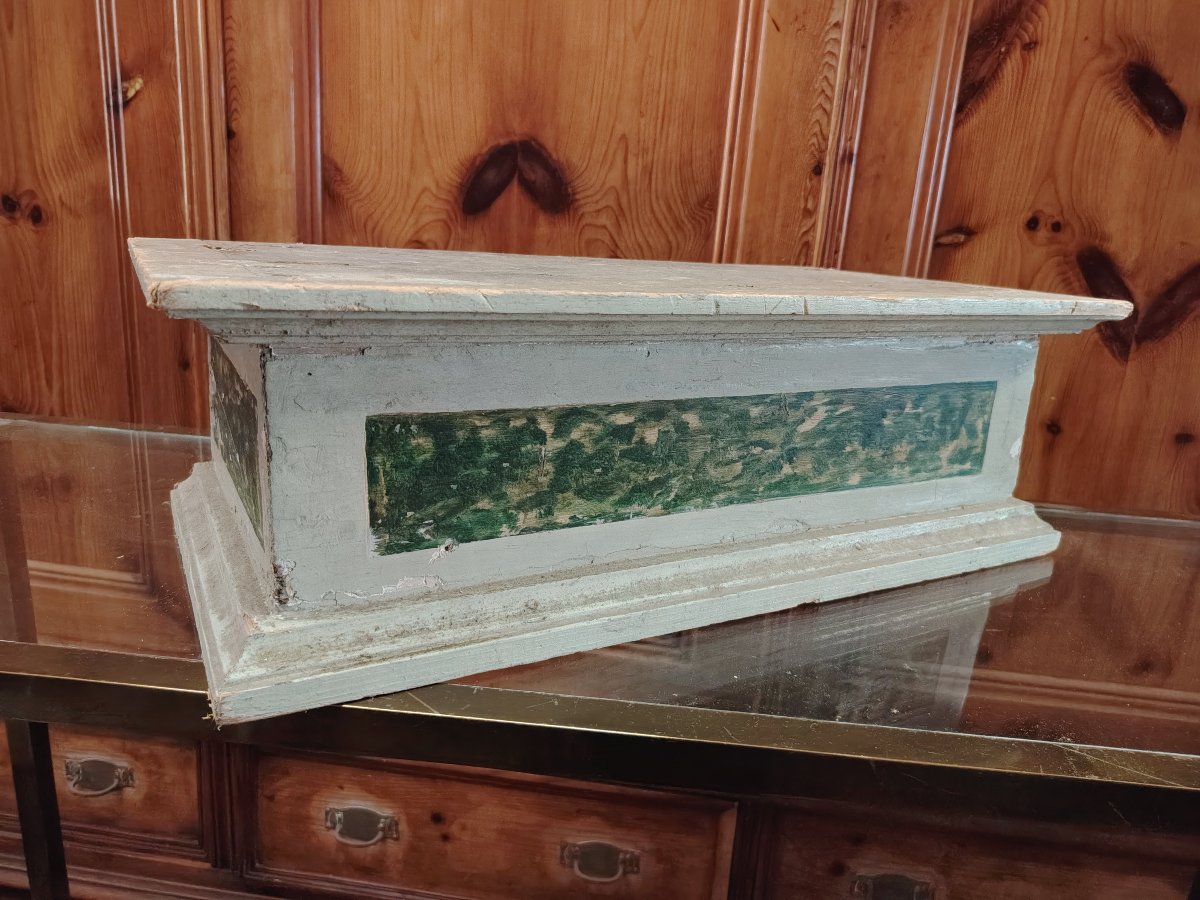 Antique Lacquered And Faux-marble-painted Wooden Base, 18th Century-photo-7