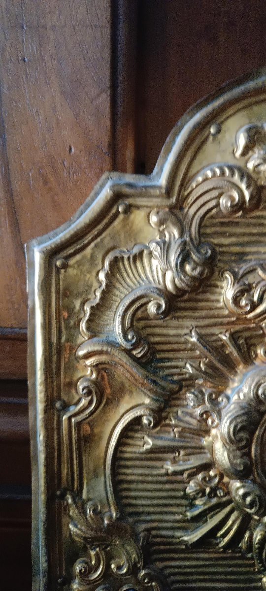 Porte de tabernacle baroque en bronze du XVIIIe siècle-photo-4