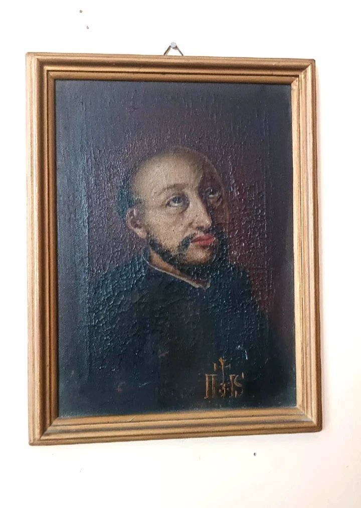 Antique Painting Of Saint Ignatius Of Loyola, 17th–18th Century-photo-2