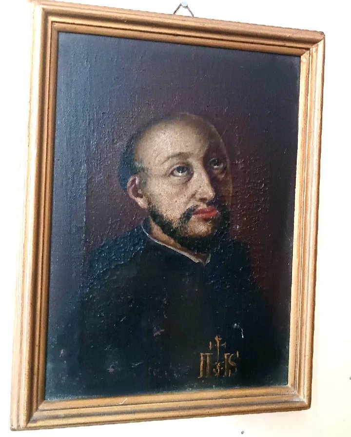 Antique Painting Of Saint Ignatius Of Loyola, 17th–18th Century-photo-3