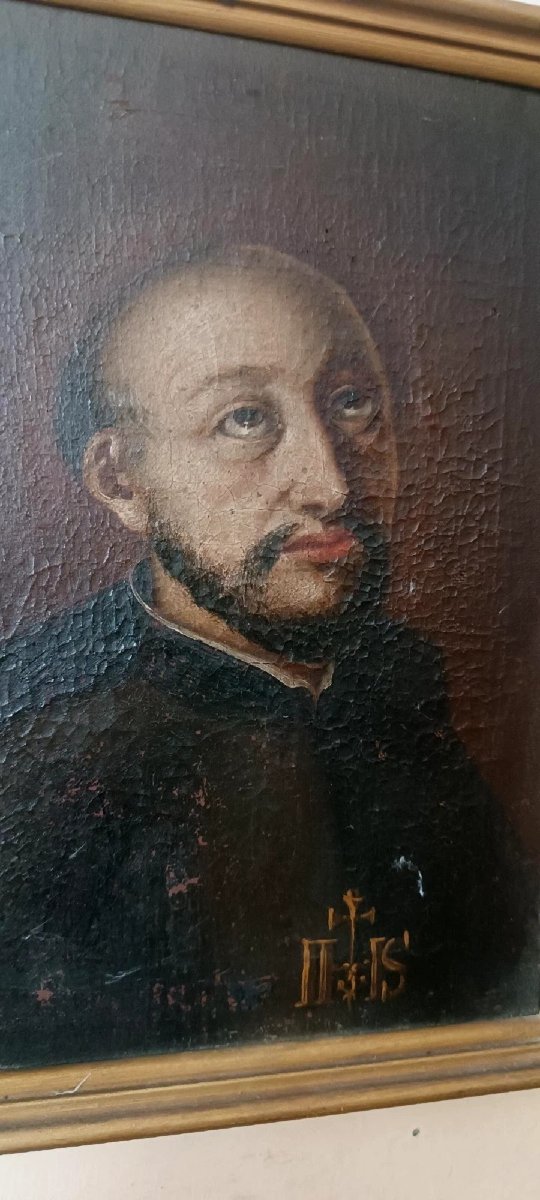 Antique Painting Of Saint Ignatius Of Loyola, 17th–18th Century-photo-2