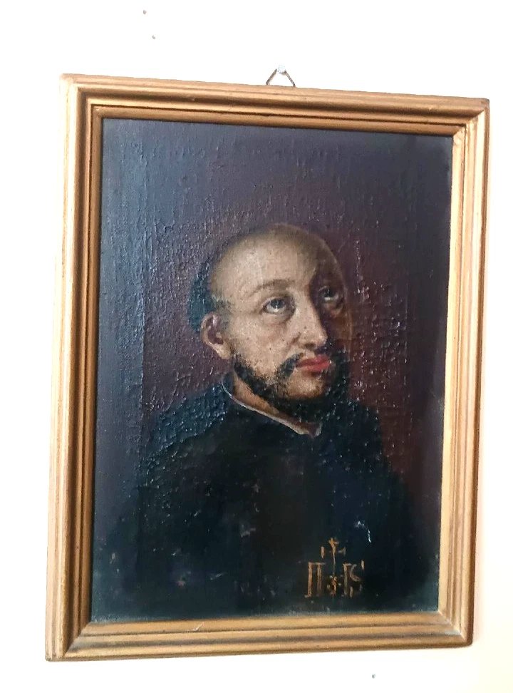 Antique Painting Of Saint Ignatius Of Loyola, 17th–18th Century