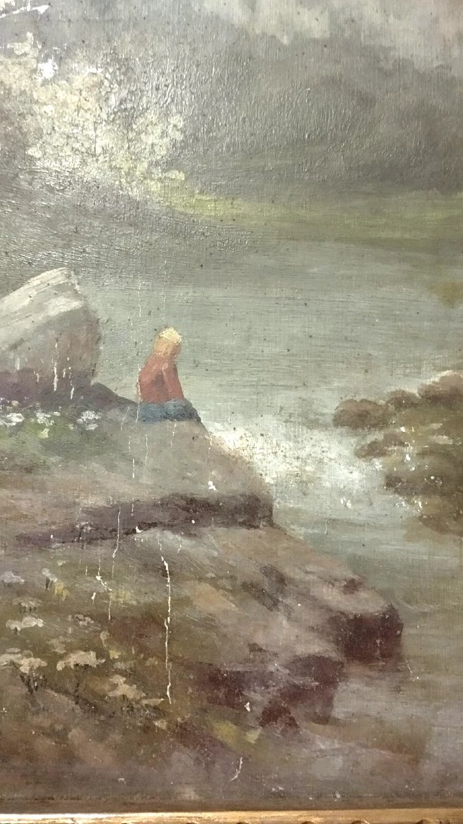 Peinture, début du XXe siècle, huile sur carton, Italie, C. De Consoli-photo-4