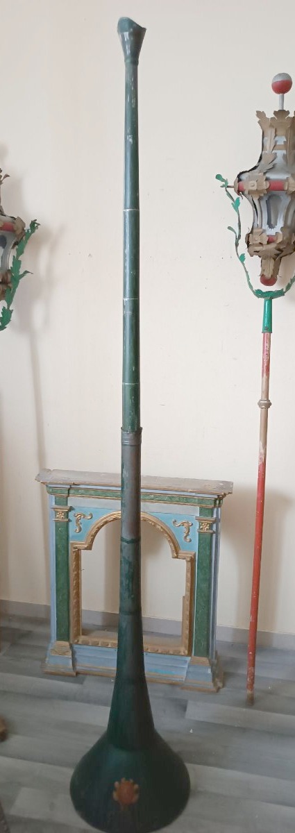 Antique Hunting Megaphone With A Noble Coat Of Arms-photo-4