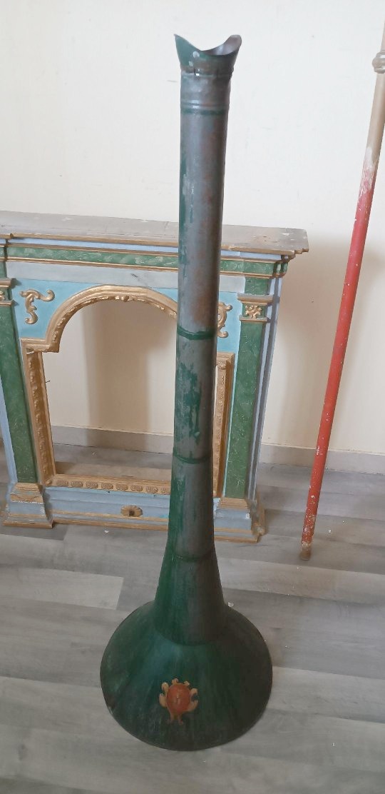 Antique Hunting Megaphone With A Noble Coat Of Arms-photo-5