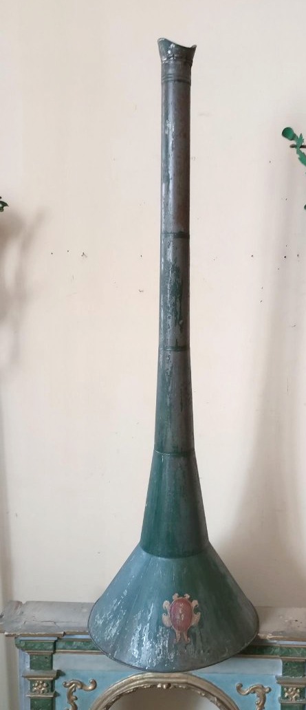 Antique Hunting Megaphone With A Noble Coat Of Arms