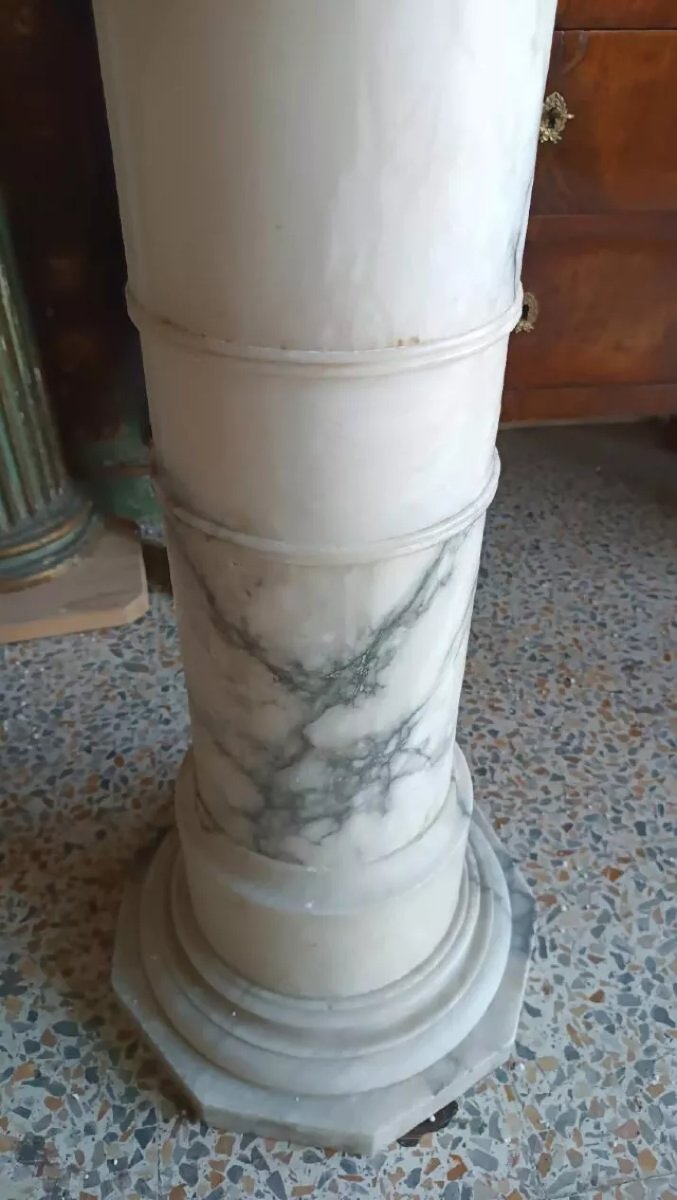 Grande colonne en albâtre de la fin du XIXe siècle-photo-2