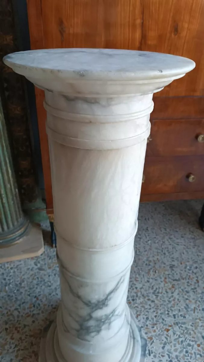 Grande colonne en albâtre de la fin du XIXe siècle-photo-3