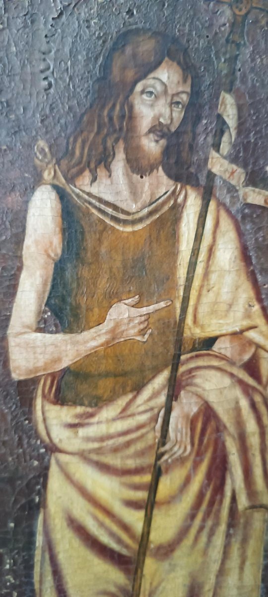 Painting On Wood, Cretan School, 18th Century - Saint John The Baptist-photo-4