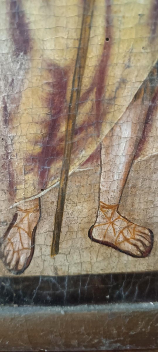 Painting On Wood, Cretan School, 18th Century - Saint John The Baptist-photo-5
