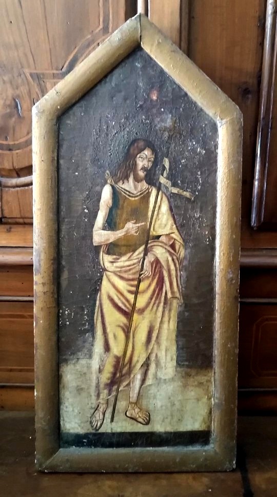Painting On Wood, Cretan School, 18th Century - Saint John The Baptist