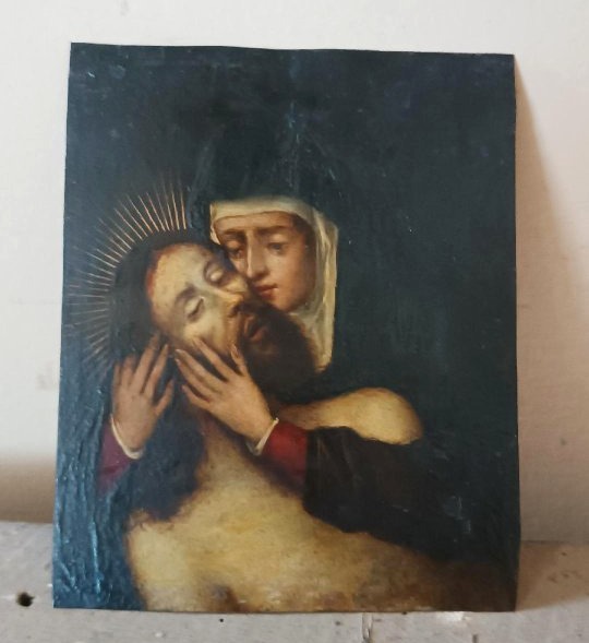 17th-century Antique Painting On Copper—mary With Christ --photo-2