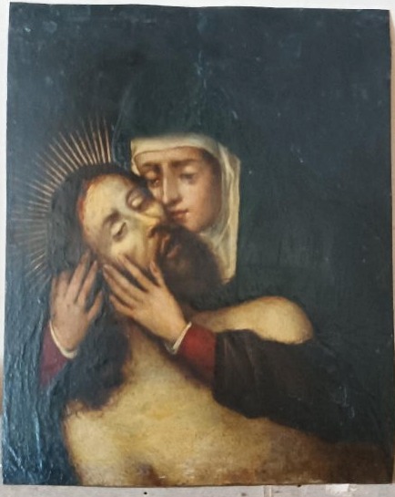 17th-century Antique Painting On Copper—mary With Christ --photo-3