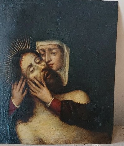 17th-century Antique Painting On Copper—mary With Christ --photo-4