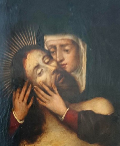 17th-century Antique Painting On Copper—mary With Christ --photo-1