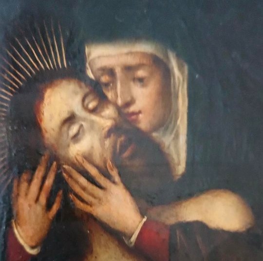 17th-century Antique Painting On Copper—mary With Christ --photo-3