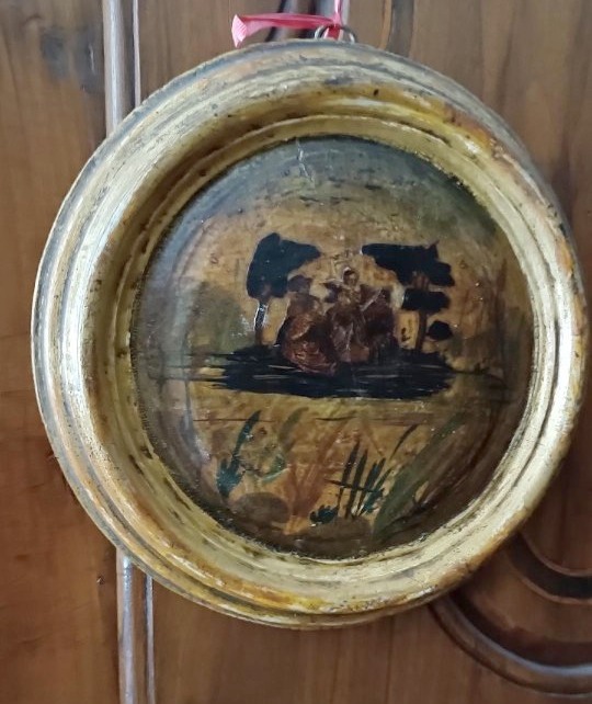 Antique Painting On Wood Panel (arte Povera), Venice, 18th Century-photo-2