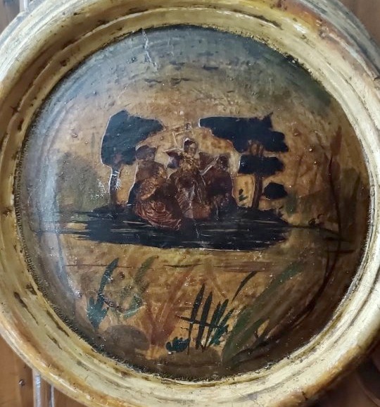 Antique Painting On Wood Panel (arte Povera), Venice, 18th Century-photo-3