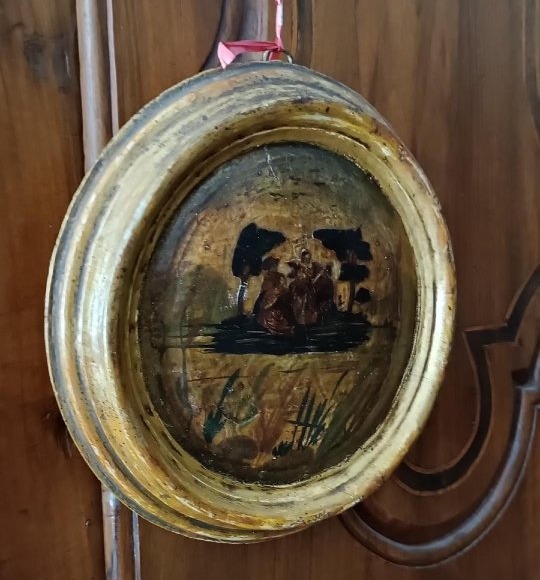 Antique Painting On Wood Panel (arte Povera), Venice, 18th Century-photo-4