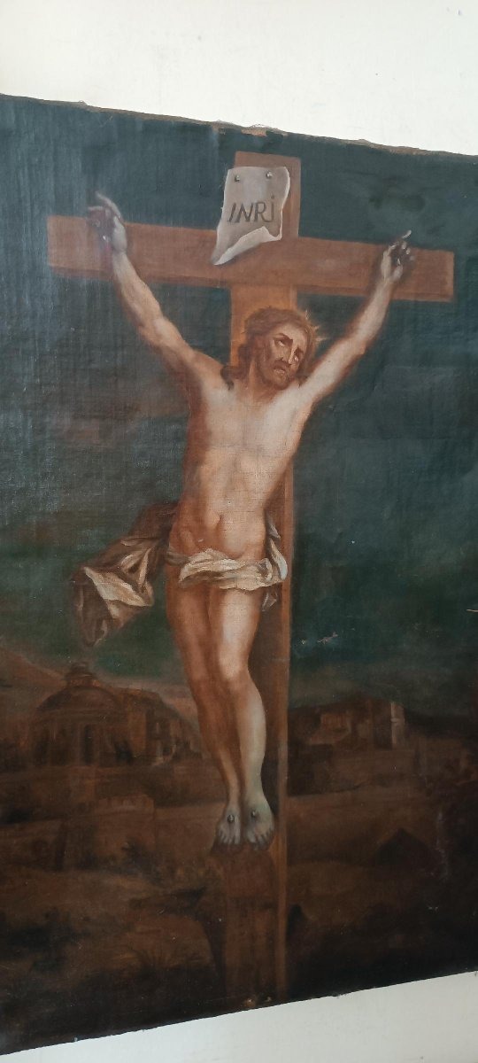 Antique Oil On Canvas, -photo-2