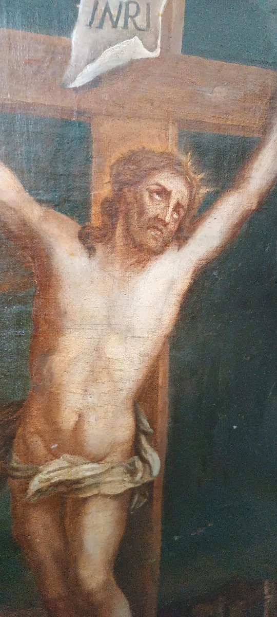 Antique Oil On Canvas, -photo-4