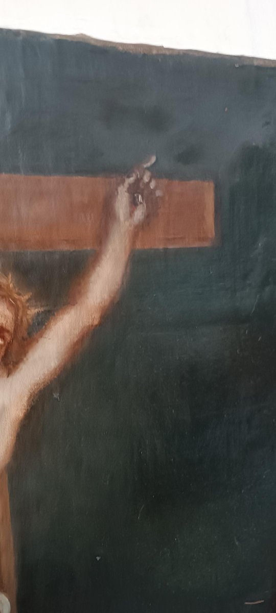 Antique Oil On Canvas, -photo-2