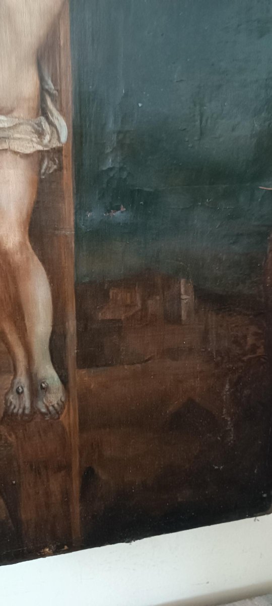 Antique Oil On Canvas, -photo-3